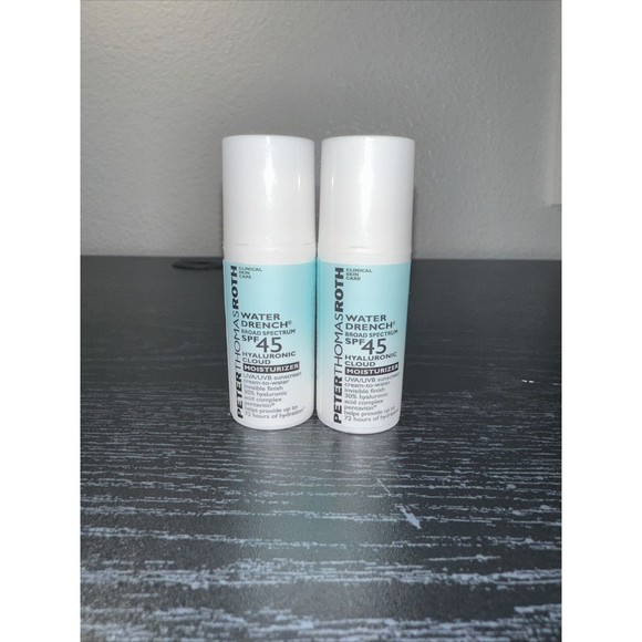 2 Peter Thomas Roth Water Drench SPF 45 Hyaluronic Cloud Moisturizer MINI .17oz - Picture 1 of 3